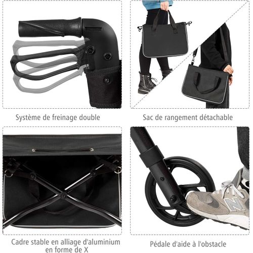 WAPHOERTE Panier à Balles De Tennis Pliable 150-170 Balles - Aluminium Tissu Oxford - Avec Roues WAPHOERTE Panier à Balles De Tennis Pliable 150-170 Balles - Aluminium Tissu Oxford - Avec Roues