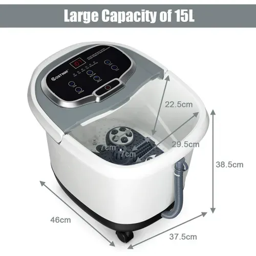 Bain De Pieds Hydromasseur Avec Chauffage Rapide, Masseur Pieds 500w 6 Rouleaux (gris)