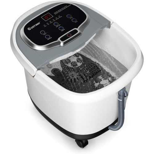 Bain De Pieds Hydromasseur Avec Chauffage Rapide, Masseur Pieds 500w 6 Rouleaux (gris)