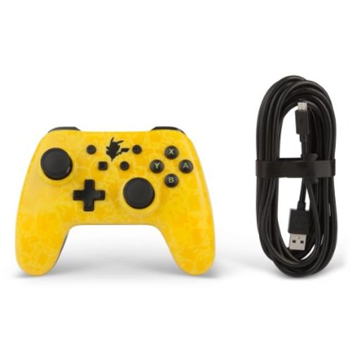 Manette Nintendo Switch Filaire Powera Pikachu Silhouette Jaune