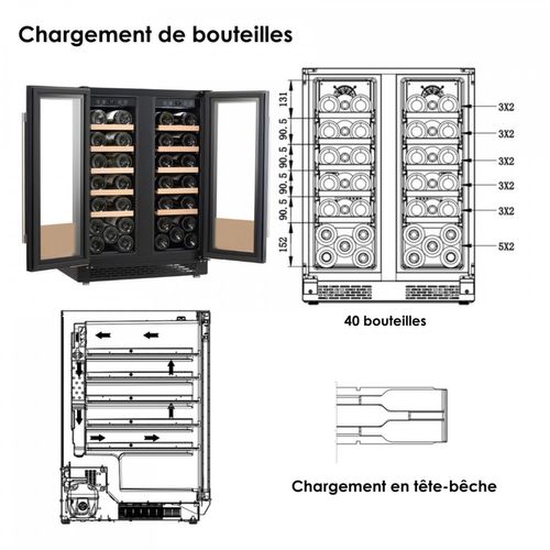 Cave à Vin De Service Encastrable Lecépage Agj40vn2z2dbu 40 Bouteilles Double Porte