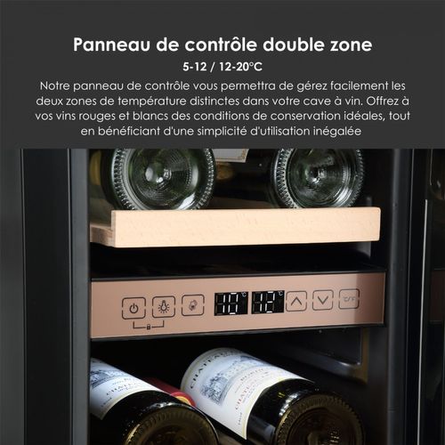 Cave à Vin Encastrable Sous Plan Lecépage Agj17vn2zbu 17 Bouteilles Double Zone