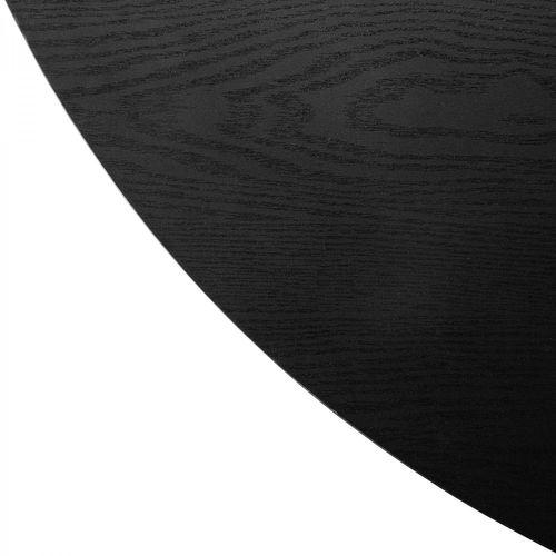Table À Manger Ronde 110 Cm 4 Personnes Callix Uk0787 Mdf Lattes Noires