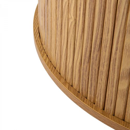 Table à Manger Ronde 110 Cm 4 Personnes Callix Uk0788 Mdf Lattes Chêne