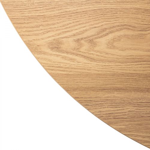 Table à Manger Ronde 110 Cm 4 Personnes Callix Uk0788 Mdf Lattes Chêne
