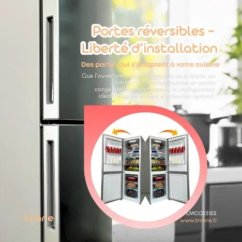 Lmco231es Réfrigérateur Congélateur Froid Ventilé 231 Litres Silver