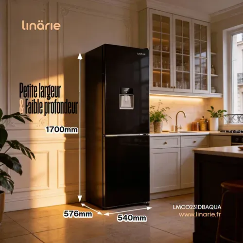 Lmco231dbaqua Réfrigérateur Congélateur Froid Ventilé 231l Noir Classe D