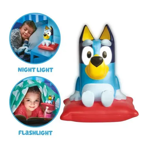 Veilleuse Et Lampe Torche Bluey - Bluey Assise Sur Un Coussin - 12 Cm