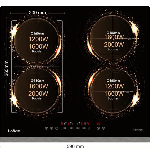 Cannes Table De Cuisson à Induction Ls60i1f2z 60 Cm 4 Zones Avec Zone Flexible
