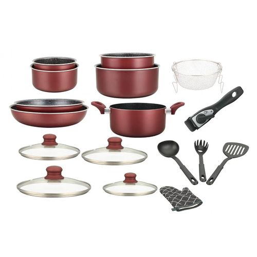Casserole Hagen Batterie de cuisine 10 pieces revêtement pierre avec