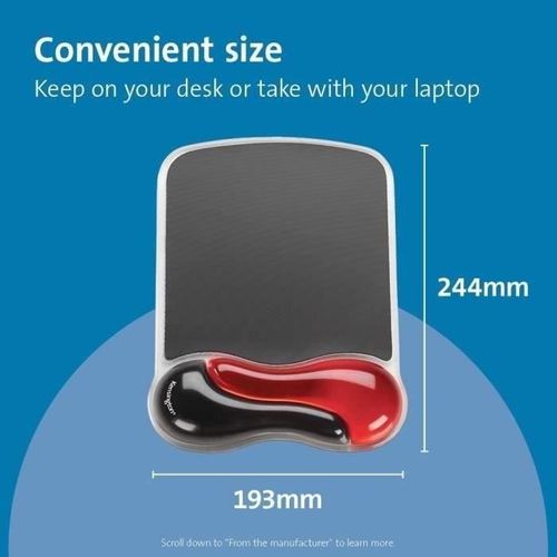 Tapis De Souris Avec Repose-poignet, Duo Gel, Noir Et Rouge