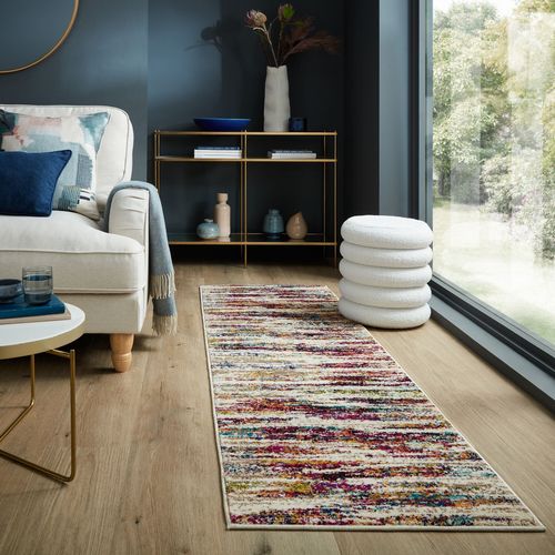 Tapis De Couloir Moderne Crimp En Polypropylène - Multicolore - 66x230 Cm