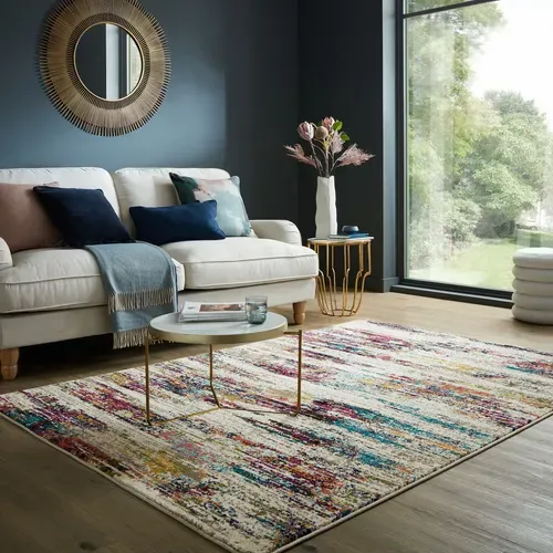 Tapis De Salon Moderne Crimp En Polypropylène - Multicolore - 160x230 Cm