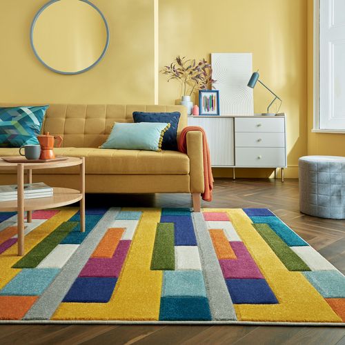 Tapis De Salon Design Bega En Polypropylène - Multicolore - 80x150 Cm
