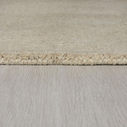 Tapis De Salon Uni En Laine Leone En Laine - Beige - 200x290 Cm