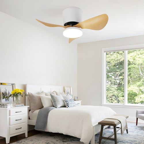 Ventilateur De Plafond Avec Éclairage Et Télécommande 23w LED Dimmable Silencieux 70 Cm 6 Vitesses