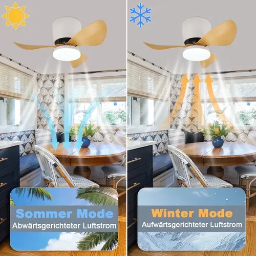 Ventilateur De Plafond Avec Éclairage Et Télécommande 23w LED Dimmable Silencieux 70 Cm 6 Vitesses