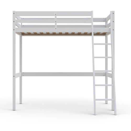 Lit Mezzanine 90x200cm Blanc Sala Avec Incl. Sommier Et échelle