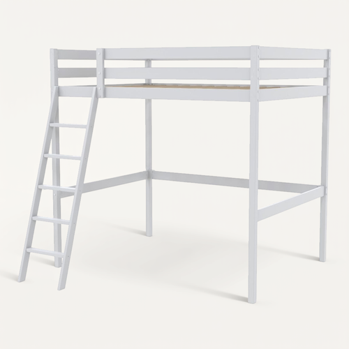 Lit Mezzanine 90x200cm Blanc Sala Avec Incl. Sommier Et échelle