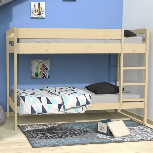 Lit Superposé 90x190 Brice Bois Naturel Incl. 2 Sommiers