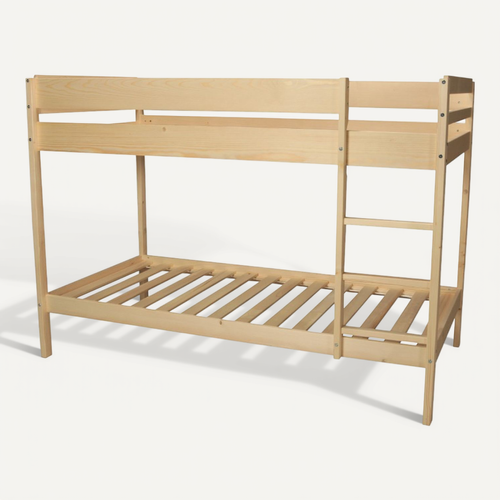 Lit Superposé 90x190 Brice Bois Naturel Incl. 2 Sommiers
