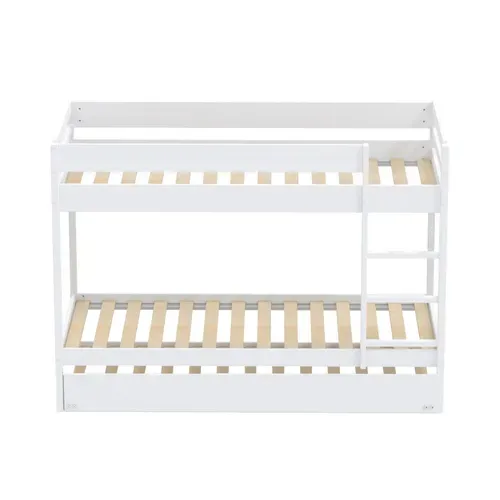 Lit Superposé Et 1 Lit Tiroir 90x190 Will Blanc Incl. Sommier