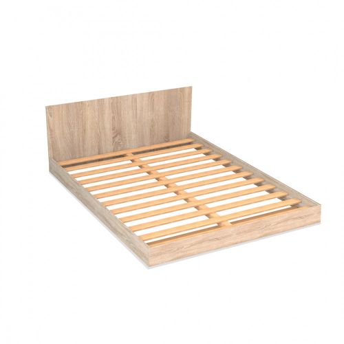 Lit 2 Places 160x200cm Couleur Chêne Lifa Inclus Sommier Et Tête De Lit