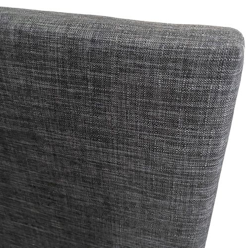 Lit 2 Places 140x190cm Tissu Gris Foncé Avec Sommier Dusin