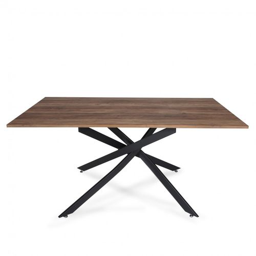 Table à Manger 90x160cm Couleur Chêne Pied Métal