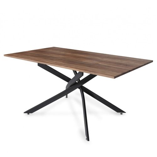 Table à Manger 90x160cm Couleur Chêne Pied Métal