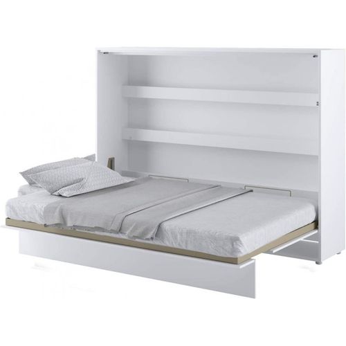 Lenart Lit Escamotable Matelas Inclus Horizontal 160x200cm Blanc Mat Lit Rabattable"consus"