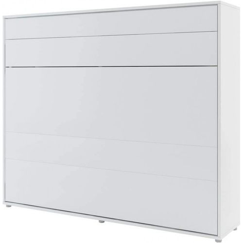 Lenart Lit Escamotable Matelas Inclus Horizontal 160x200cm Blanc Mat Lit Rabattable"consus"