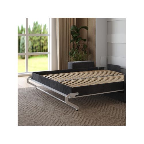 Lit Escamotable 180x200cm Vertical Canapé Anthracite Lit Mural Sup M1 Blanc