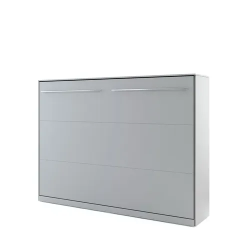 Lenart Armoire Lit Escamotable Horizontal 140x200 Cm Gris Lit Rabattable Lit Mural Consus Pro