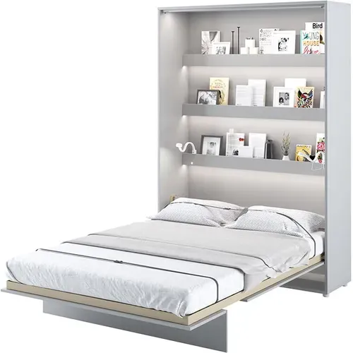 Lenart Armoire Lit Escamotable Vertical 140x200 Cm Gris Lit Rabattable Lit Mural"consus"