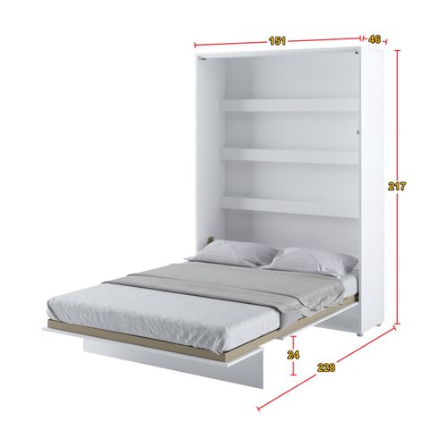 Lenart Armoire Lit Escamotable Vertical 140x200 Cm Gris Lit Rabattable Lit Mural"consus"