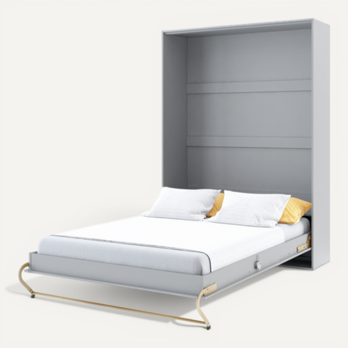 Lenart Lit Escamotable Vertical 140x200cm Matelas Inclus Blanc Mat Lit Rabattable Consus Pro