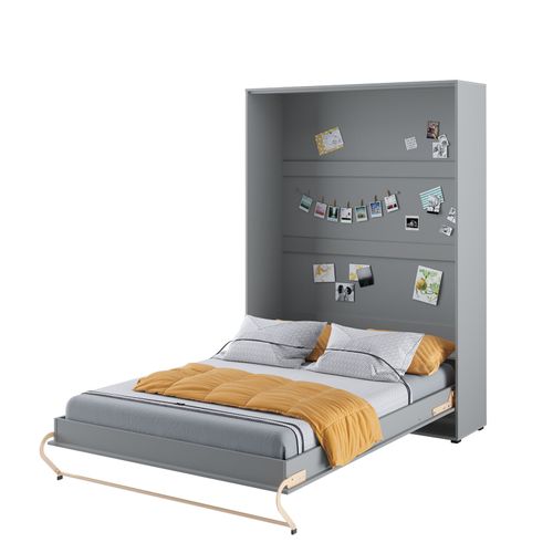 Lenart Lit Escamotable Vertical 140x200cm Matelas Inclus Blanc Mat Lit Rabattable Consus Pro