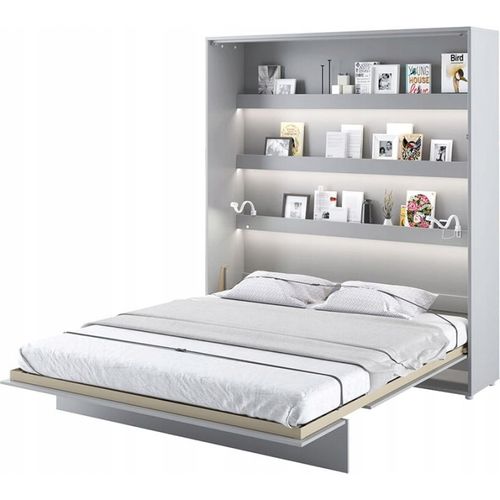 Lenart Lit Escamotable Vertical 160x200cm Matelas Inclus Gris Lit Rabattable"consus"