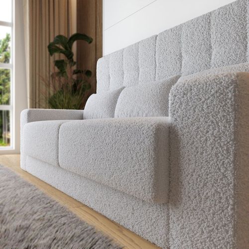 Lit Escamotable 160x200cm Vertical Canapé Blanc Lit Mural Sup M1 Blanc Mat