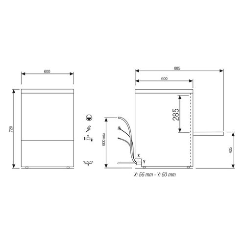 Lave-vaisselle Professionnel - 3,5 Kw - Monophasé -
