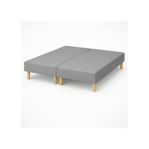 Sommier Tapissier Gris 70x190x2 (140x190) - Fabrication Française Artisanale - Pieds s - Haute