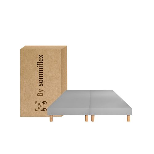 Sommier Tapissier Gris 70x190x2 (140x190) - Fabrication Française Artisanale - Pieds s - Haute