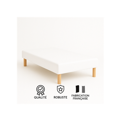 Tete De Lit Sommier Tapissier Blanc 140x190 Cm SOMMIFLEX Fabrication Fran Aise