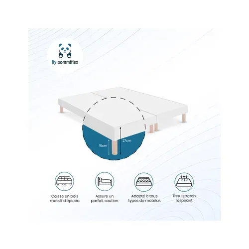 Sommier Tapissier 90x200x2 – Sommier Avec Pieds – Fabrication Française
