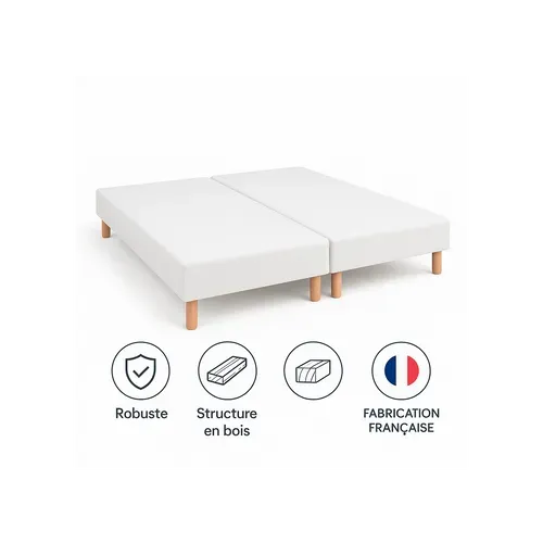 Sommier Tapissier 90x200x2 – Sommier Avec Pieds – Fabrication Française