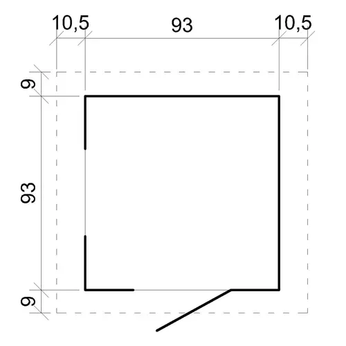M570r-1 Maison En Bois Pour Enfants -toit Rouge- 111x114xh121cm/0.9 M2