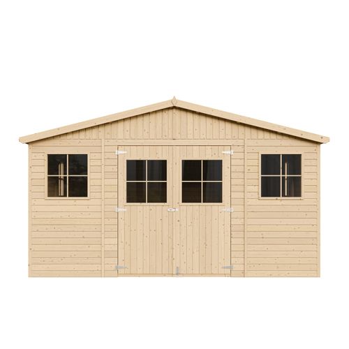 M333 - Abri De Jardin En Bois 20 M² - Atelier Rangement Outils Et Vélos