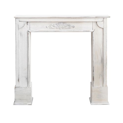 Cadre Decoratif Encadrement Cheminee Bois Gris Shabby 100x105x21