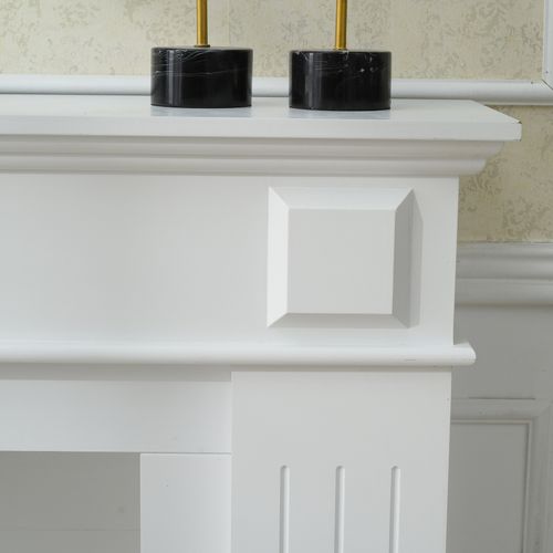 Cadre Decoratif Cheminée Decorative Bois Blanc 100x109x26